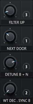 Macro Section of Serum with pre-assigned knobs that give you access to the most magic element of each preset. Taken from sound pack Bass & Freaks. Example 2.