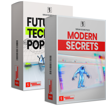 virtual boxes for the serum bundle with modern secrets and future tech pop presets