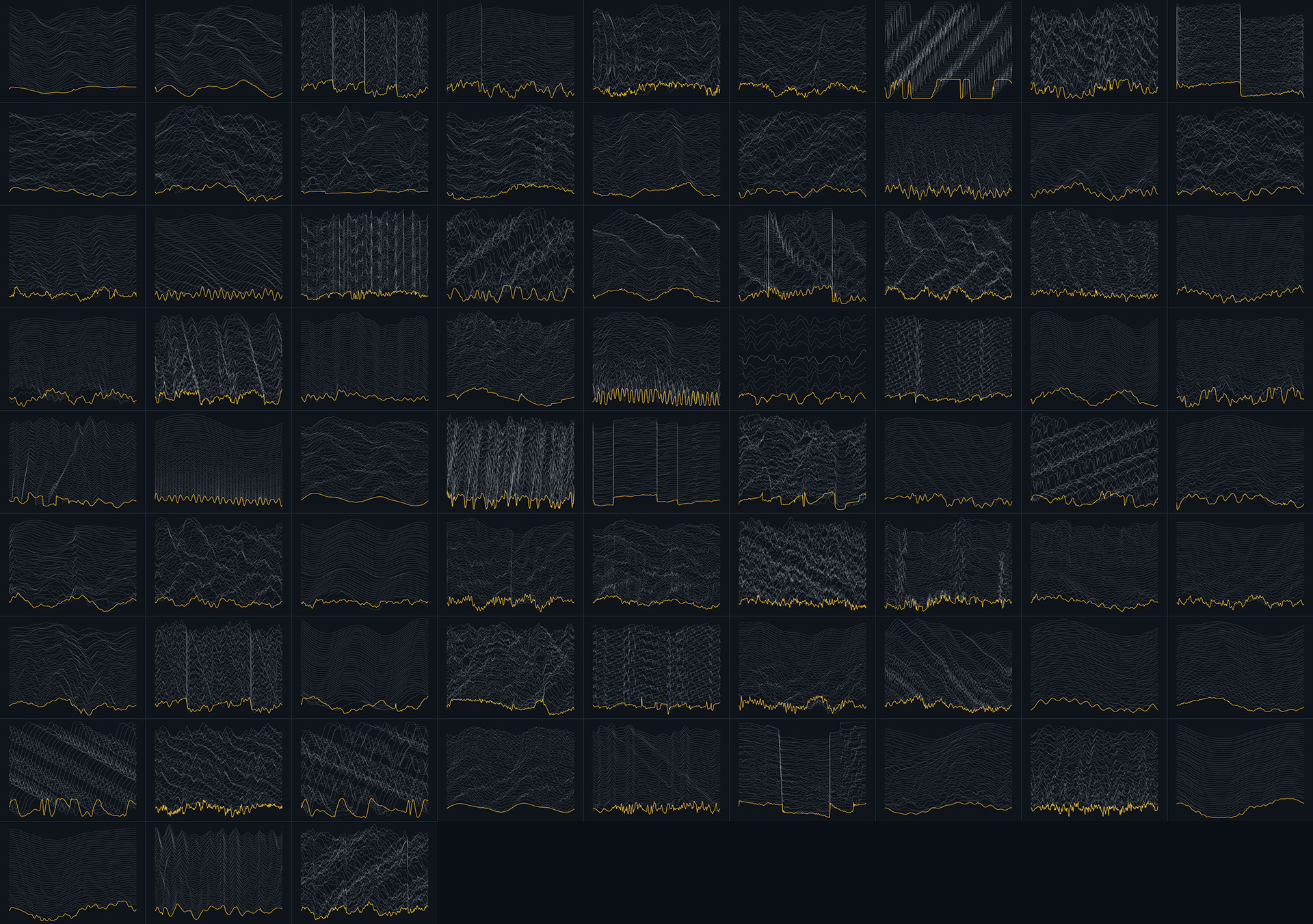 Collage of Ableton's Wavetable synth GUI showing custom made Lo-Fi wavetables