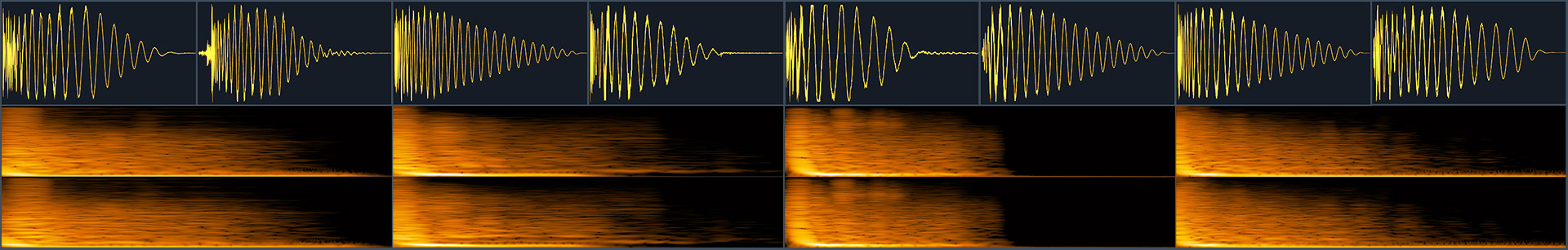 waveform collage of free kick drums samples