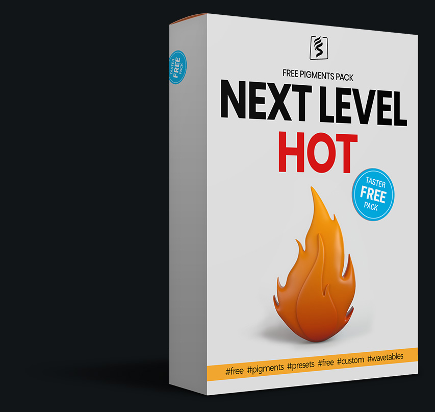 virtual box for the next level hot taster pack that comes with free pigments presets and free wavetables